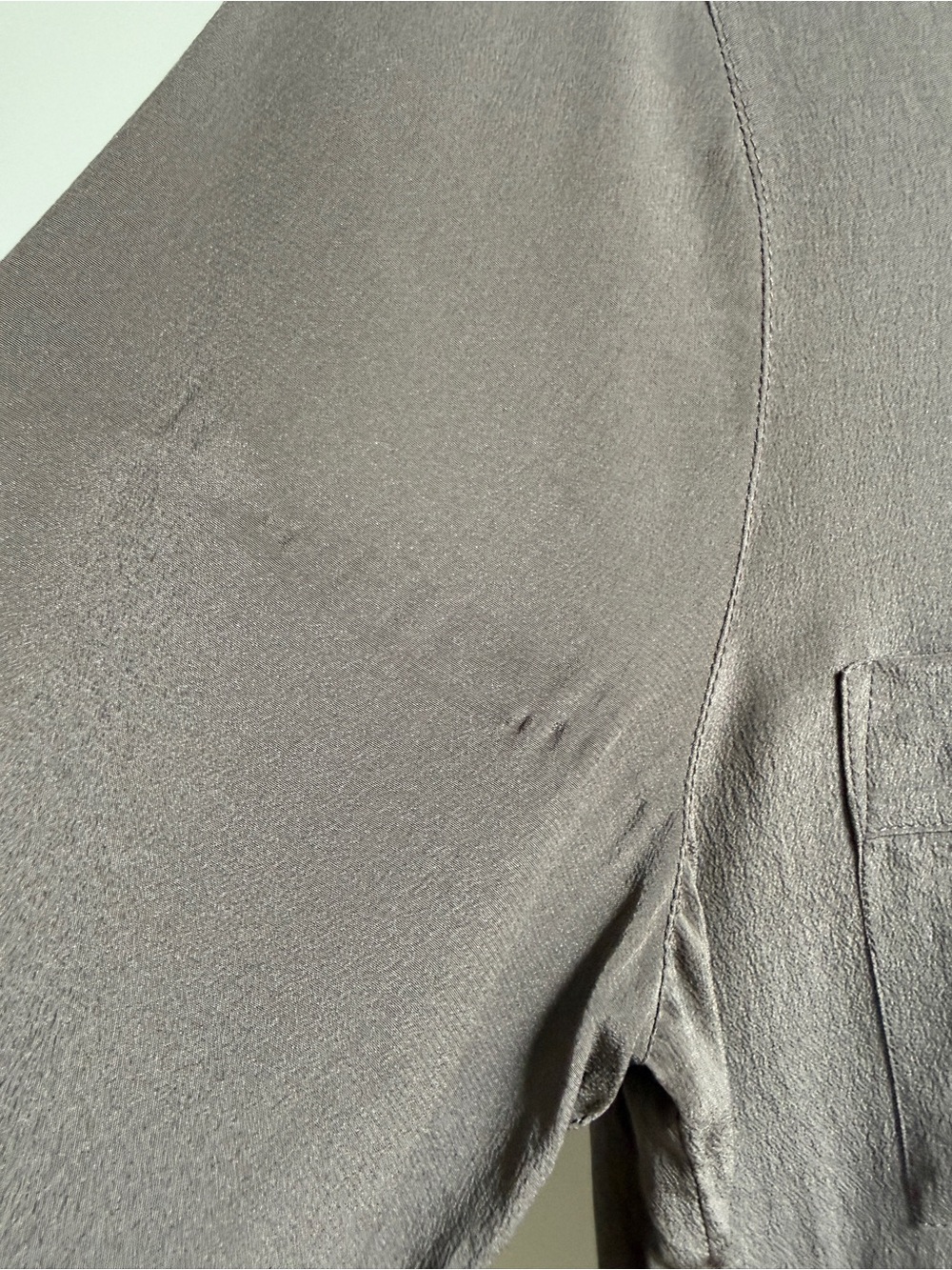 Women's Silk Button-Down Shirt in Brownish Gray - Picture 6 of 8